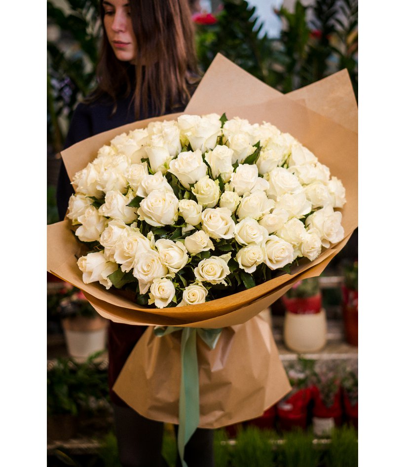Bílé růže, prémiová kvalita a velikost