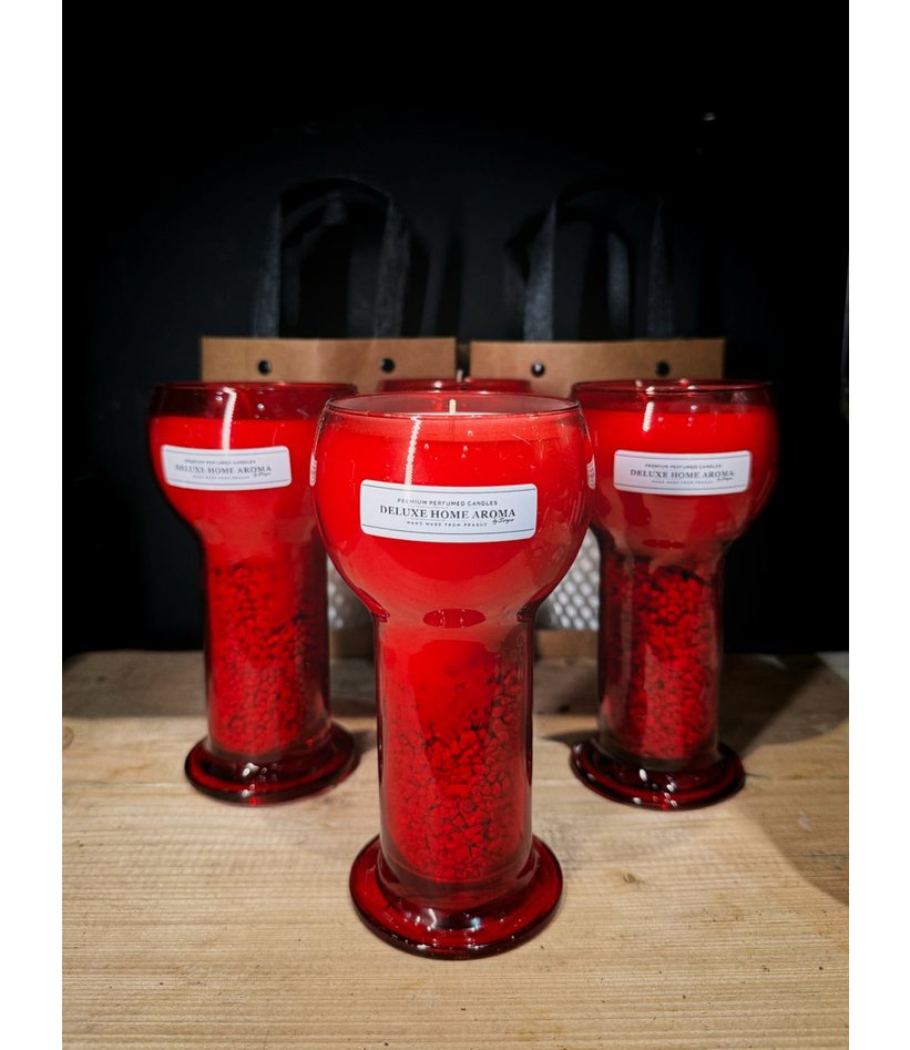Svíčka DeluXe aroma červené sklo "kalich"